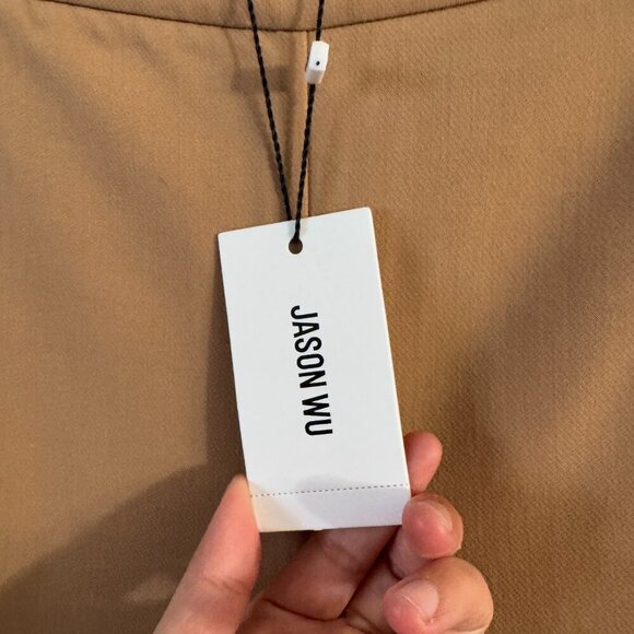 🦋 NEW JASON WU Business Casual Camel Tan Brown Pants Slit Bootcut Medium NWT - Picture 5 of 9